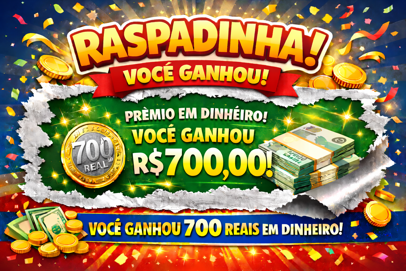 Prêmio em dinheiro R$ 500,00 reais