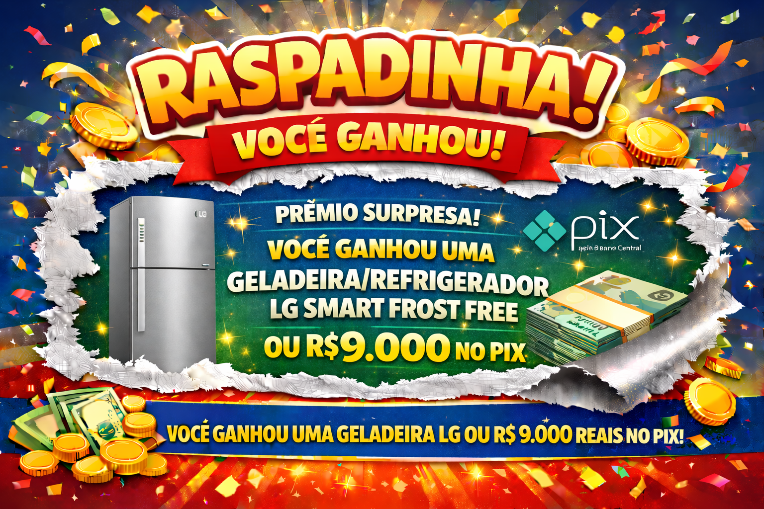 Prêmio Geladeira/Refrigerador LG Smart Frost Free Inox 