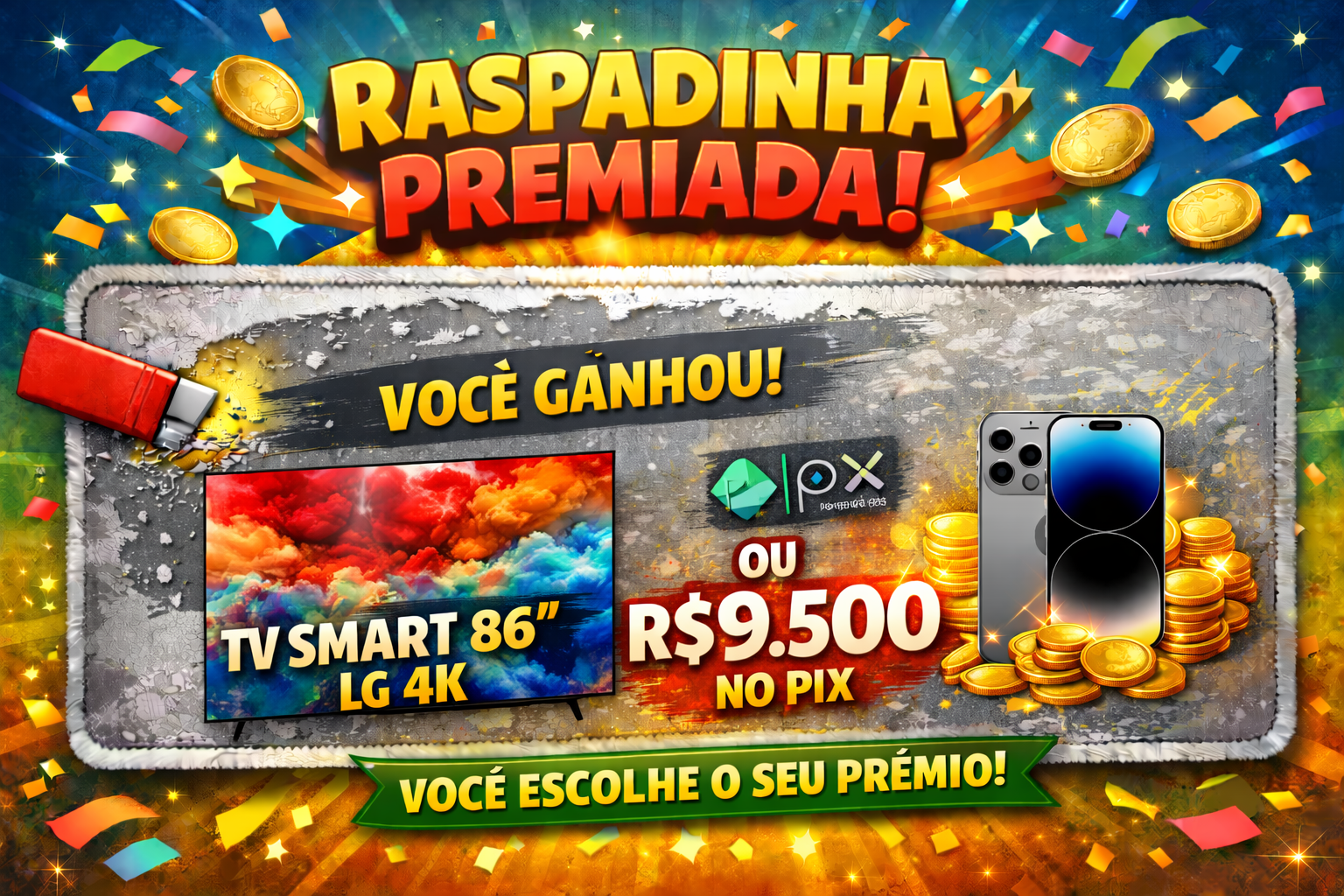 Prêmio Smart TV 86" LG 4K ou R$ 9.500,00 no pix